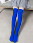 Fashion White Red And Blue Striped Knee Socks [main Picture Display] Velvet Solid Over The Knee Socks