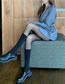 Fashion Upper Skin Black Lower Legs Velvet-paneled Over-the-knee Stockings