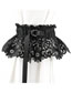 Fashion 03 Ribbon Long / Black Woven Lace Girdle