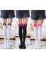 Fashion Black Socks Pink Butterfly Velvet Bow Stockings