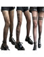 Fashion Japanese Black And White Letter Print Thin Stockings