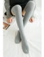 Fashion Dark Gray Polyester Vertical Stripe Over The Knee Socks