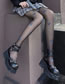Fashion Blue Butterfly Black Butterfly Print Stockings