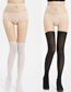 Fashion Black Velvet Faux Long Length Panel Thigh Socks