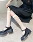 Fashion Big Heart Black Corespun Jacquard Calf Socks
