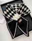 Fashion Diamond Black Polyester Diamond-knit Perforated Scarf