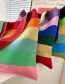Fashion Rainbow Stripe Package Blue Coffee Polyester Rainbow Stripe Tote Bag