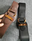 Fashion Brown Pu Leather D Buckle Wide Belt