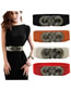 Fashion Beige [4 Sizes] 95cm Faux Leather Wide Belt With Metal Buckle