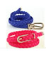 Fashion Fluorescent Rose Red 150cm Thin Woven Faux-leather Belt