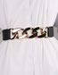 Fashion Silver Metal Chain Leather Wide Belt