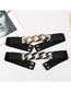 Fashion Silver Metal Chain Leather Wide Belt