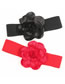 Fashion Black Fabric Flower Wide Belt