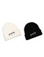 Fashion Three Coconuts Knitted Hat - Black Acrylic Knit Embroidered Coconut Beanie