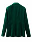 Fashion Green Polyester Lapel Two-pocket Blazer