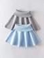 Fashion Blue Polyester Rib Knit Skirt