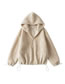 Fashion White Sherpa Wool Drawstring Double Long Zipper Jacket