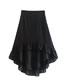 Fashion Black Polyester Irregular Hem Skirt