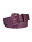Fashion Plum Red Metal Sequin Square Buckle Wide Belt