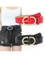 Fashion Camel Faux Leather Wide Belt With Metal Buckle