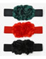 Fashion Red Solid Color Floral Webbing Waist Belt
