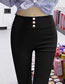 Fashion Boutique Two Buttons Without Fleece Three-button Knitted High-waisted Leggings