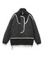 Fashion Black Colour-block Trim Stand-collar Cotton Coat