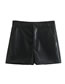 Fashion Black Pu Faux Leather Shorts