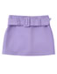 Fashion Purple Belted Solid Culottes