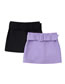 Fashion Purple Belted Solid Culottes