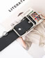 Fashion Black Faux Leather Chain Tassel Wide Belt
