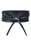 Fashion Black Faux Leather Tie Knotted Belt