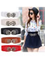 Fashion White 85cm Wide Belt Belt With Faux Leather Metal Buckle