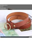 Fashion Red Coffee 140cm Faux Leather Wide Belt With Metal Round Buckle