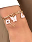 Fashion Gold Pure Copper Geometric Butterfly Oil Drop Heart Key Chain Bracelet