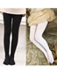 Fashion White S [80-90cm] Velvet Knitted Stockings
