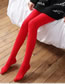 Fashion Cored Silk Stockings Bright Red Velvet Solid Knit Stockings