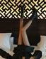 Fashion China Open - Black Nylon Fishnet Diamond Mesh Socks