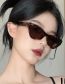 Fashion Bright Black Tea Pc Triangle Cat Eye Sunglasses