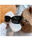 Fashion Solid White Gray Flakes Square Double Ring Cat-eye Sunglasses