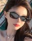 Fashion Gray Frame With Green Frame Oval Rice Stud Sunglasses