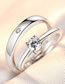 Fashion Ladies Copper Inlaid Zirconia Geometric Ring Set