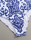 Fashion No. 1 Blue And White Porcelain Polyester Print One-piece Swimsuit
