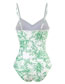 Fashion No. 2 Green Polyester Print One-piece Swimsuit