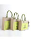 Fashion Large Green Hello Mars Cotton And Linen Alphabet Tote Shopping Bag
