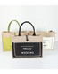Fashion Small Beige Hello Mars Cotton And Linen Alphabet Tote Shopping Bag