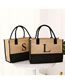 Fashion Width 43*height 30*side 20 M Burlap Letter Print Tote Bag