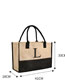 Fashion Width 43*height 30*side 20 C Burlap Letter Print Tote Bag