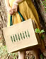 Fashion 30*25*13 Small Embroidery Linen Print Embroidered Large Tote Bag