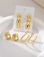 Fashion Golden 2 Copper Geometric Hollow Stud Earrings